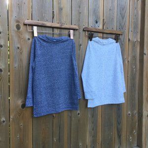 Toddler 3T White Grey + Navy Melange Long Sleeve Crew Neck Tops 2 item offer New